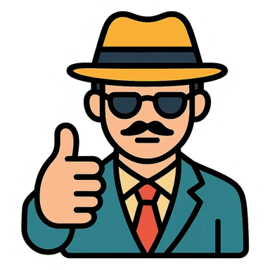 hand showing thumbs up, gangster vibe, color outline icon style sticker