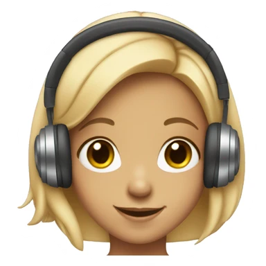smiling girl with headphones add full lips sticker