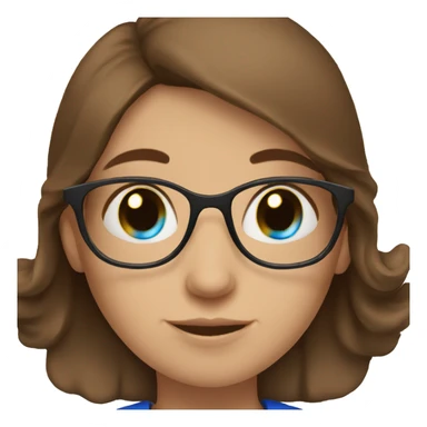 Brown hair girl with blue eyes reading a book sticker