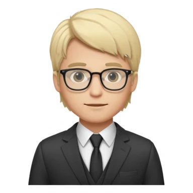 Light-haired man, with fair skin, dressed in a suit, young, with glasses, a trader, half-length shot sticker
