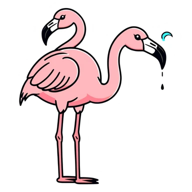 Flamingo crying sticker