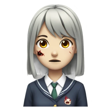 anime zombie girl in school uniform sticker