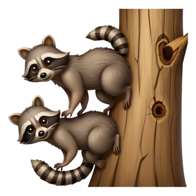 Raccoons going up a tree sticker