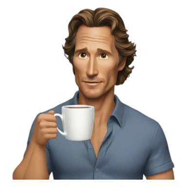 Matthew McConaughey drinking tea sticker