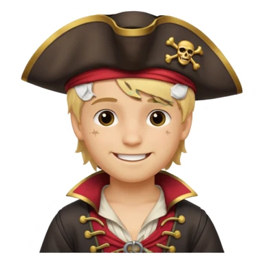 boy with blond hair that is dressed as a pirate sticker