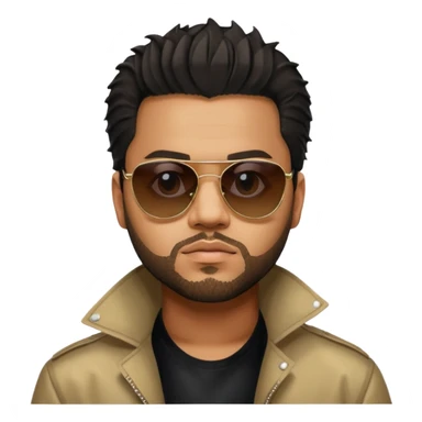 the weeknd looking off to the side with sunglasses and lights reflecting off them during after hours era sticker