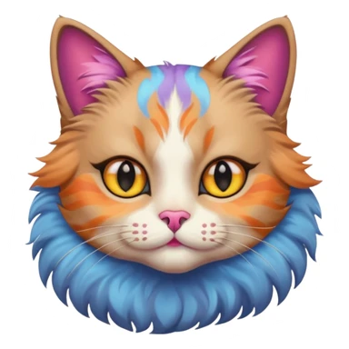 cat wearing makeup sticker