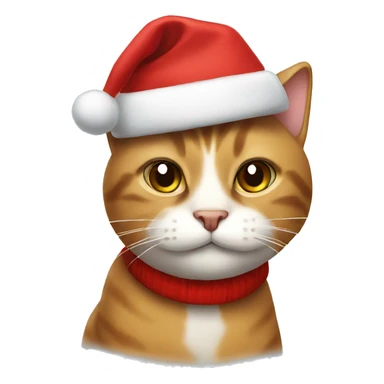 Cat with a Christmas hat sticker