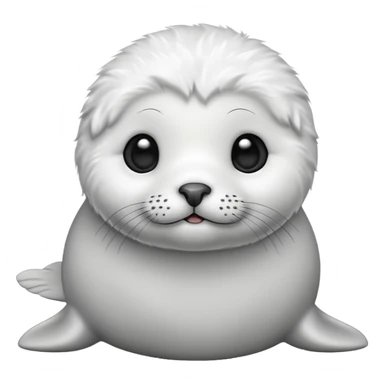 Cute white baby seal sticker