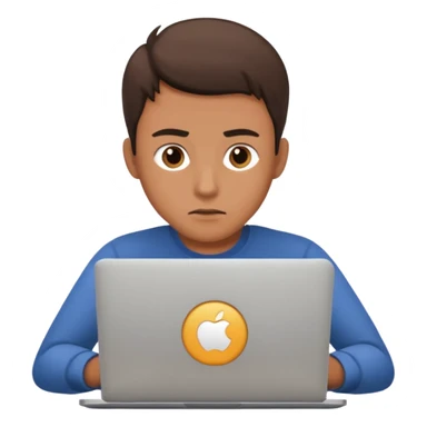 man use laptop sticker