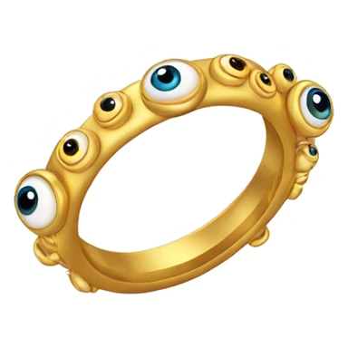 thin gold ring studded with eyeballs sticker