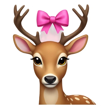 Deer with a pink bow sticker