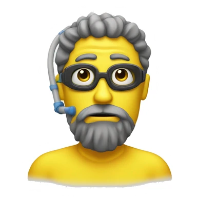 Serious yellow guy with snorkel sticker