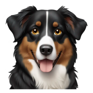 Black and tan Australian shepherd dog mostly black sticker
