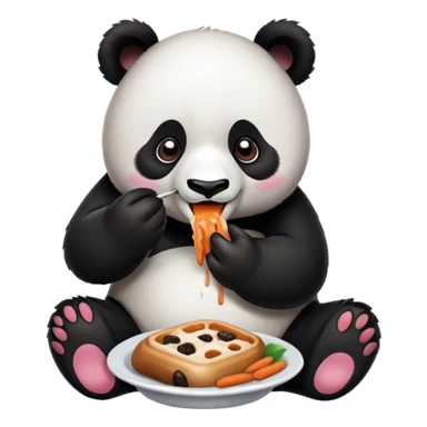 Panda eating food sticker