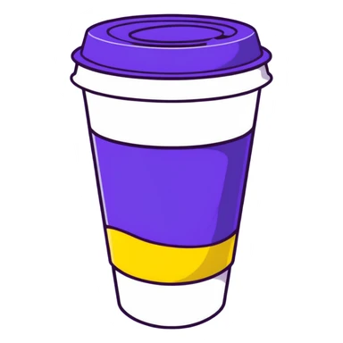 yellow disposable cup sticker