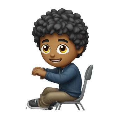 a boy playing pc sticker