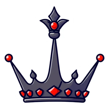 black crown with red jewels sticker