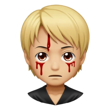 Related to chibi anime style characters of sanji animes character from his nose blood is dripping  from nose due to pervertness sticker