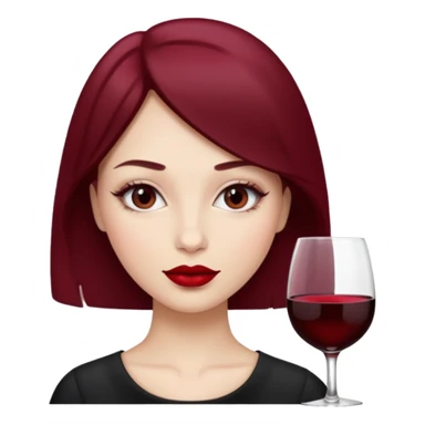 girl with wine red vibe sticker