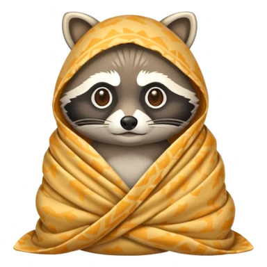 raccoon wrapped like burrito in blanket sticker