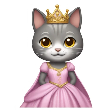 cat in a princess dress sticker