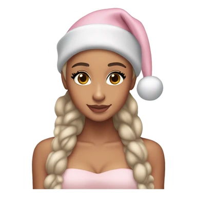 Ariana grande in a light pink christmas outfit  sticker