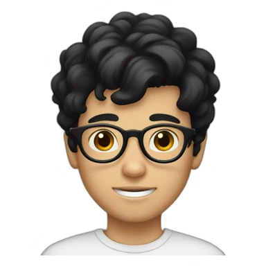 a white boy with round glasses and black hair sticker