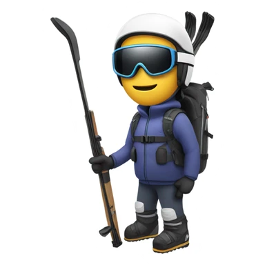 skier with rifle sticker