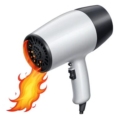 Blow dryer spewing fire  sticker
