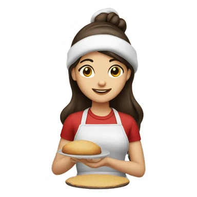 Brunette baking Christmasf sticker
