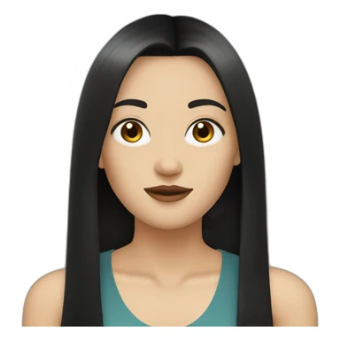 medium straight black haired white women with bangs sticker