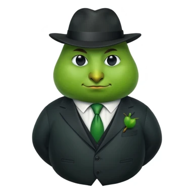 birne verkleidet als mafia boss mit geischt mann soll die brine erkennen  sticker