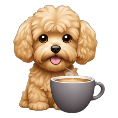 golden maltipoo with coffee sticker