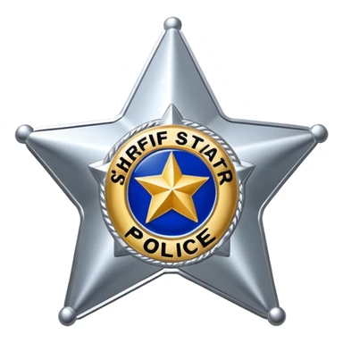 Sherif's police star with state logo. No face. sticker