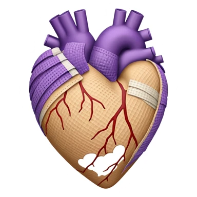 heart with subtle purple colour bandaged  sticker