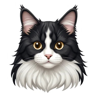 black and white tuxedo maine coon cat sticker