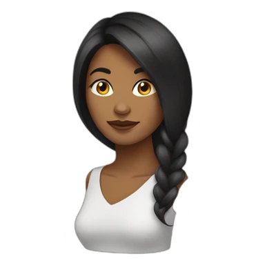 Cara mujer negra con pelo largo moreno sticker
