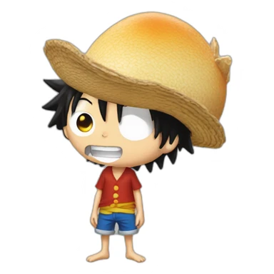 Luffy qui mange un oeuf d'Autruche sticker