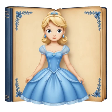 Cinderella in old book story sticker