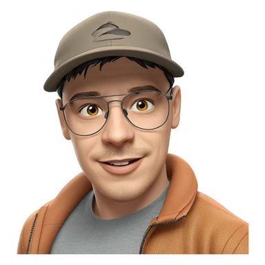 smiling boy in outdoor hat sticker