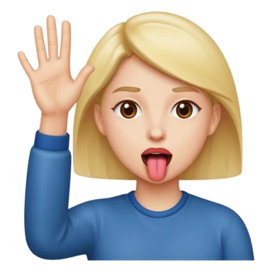 Tongue Out hands to the side ￼ sticker