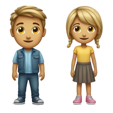 little boy and an little girl sticker