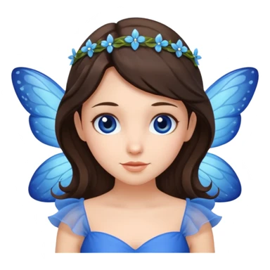 brunette fairy in blue dress  sticker