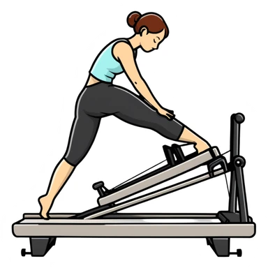 person exercising on pilates reformer sticker