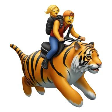 a tiger riding a dolfin sticker
