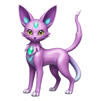 Shiny Espeon-Genesect-Mewtwo-Serval-Fakémon-hybrid-creature (full body)  sticker