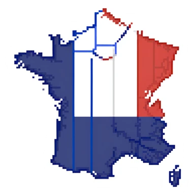 France map with flag colors sticker