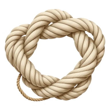 rope tied in a simple sailing knot, rounded edges, cute, soft shading, sticker
