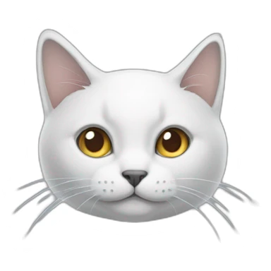 white-cat-grey-mark-on-head sticker